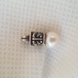 Artisan handmade sterling silver and white pearl pendant unique